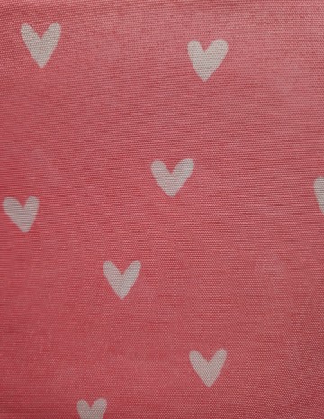 Roze met witte hartjes lint