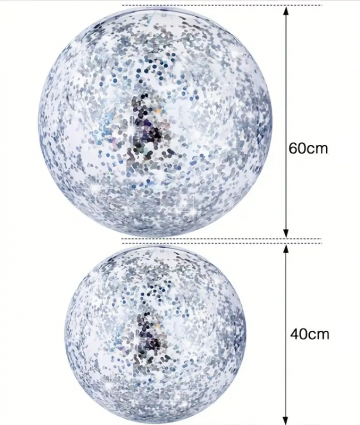 Afmetingen glitter strandbal