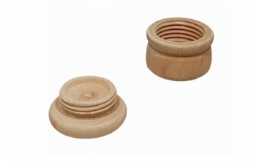 Blanco houten tandendoosje met draaidop open