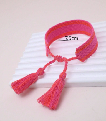 Boho armband fuchsia 2