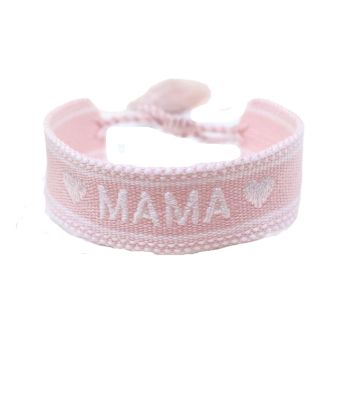 Boho armband mama licht roze wit 2