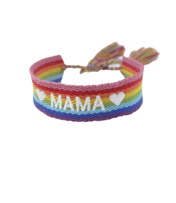 Boho armband mama regenboog wit 2