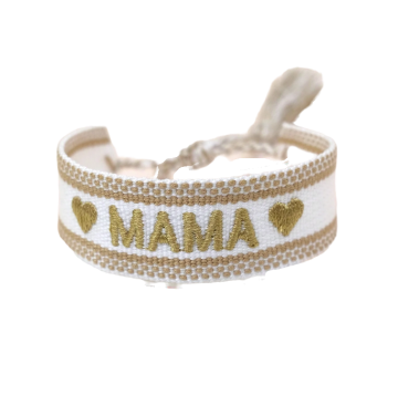 Boho armband mama wit goud 2