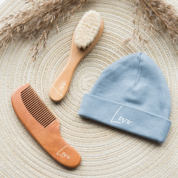 Borstel en am set met naam cadeau 0