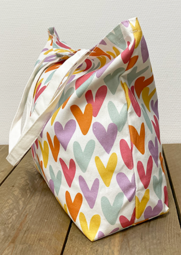 Canvas tote hartjesregen