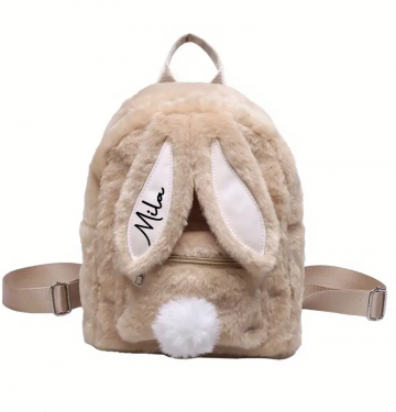 Fluffy rugzak konijn met naam3