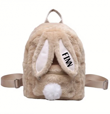 Fluffy rugzak konijn met naam4