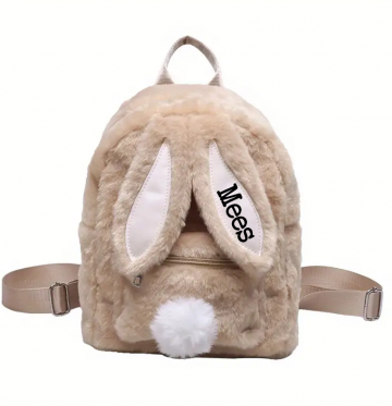 Fluffy rugzak konijn met naam6
