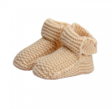 Gebreid slofje beige