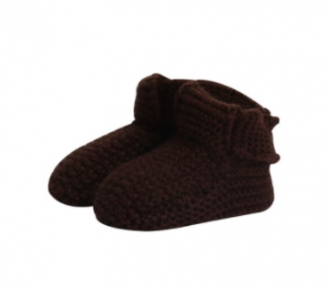 Gebreid slofje bruin