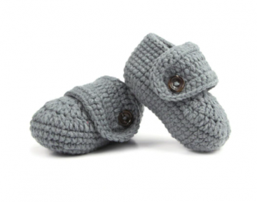 Gebreid slofje grijs 5