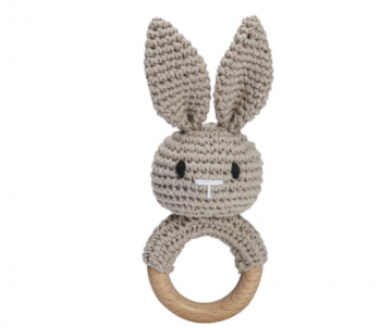 Gehaakte rammelaar bruin konijn 1