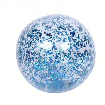 Glitter strandbal blauw