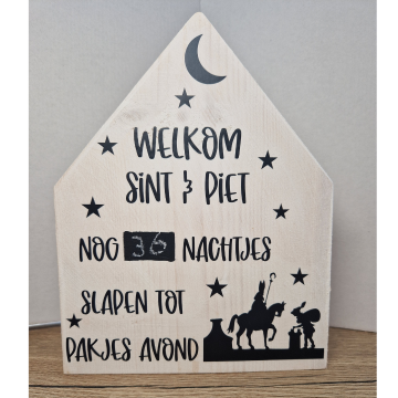 Houten huisje aftelkalender sint 0