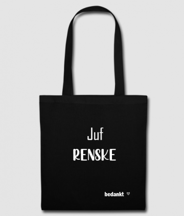 Katoenen tas lang hengsel juf bedankt 0