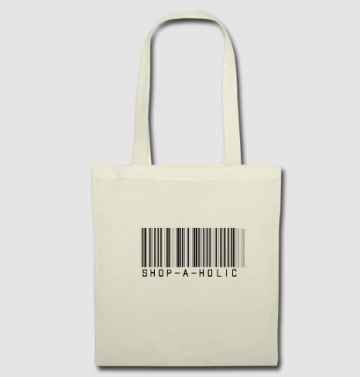 Katoenen tas lang hengsel shop a holic barcode font