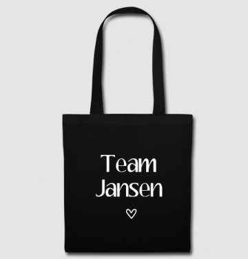 Katoenen tas lang hengsel team familienaam aubrey