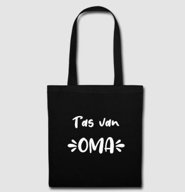 Katoenen tas lang hengsel zwart tas van oma fresh lychee