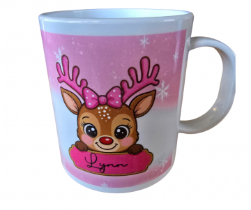 Kerstmok rendier roze