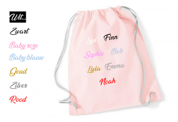 Kleuren nieuwe bedrukking katoen gymtasjes