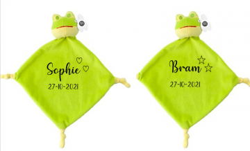 Knuffeltut kikker met naam