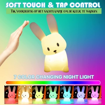 Led nachtlampje konijn3