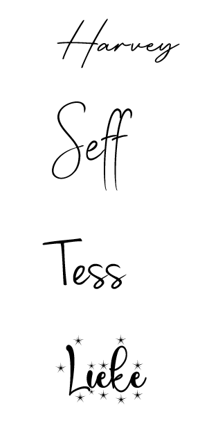 Lettertype boxpakje met naam 0