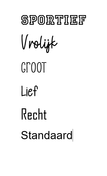 Lettertypes zwembanden nw