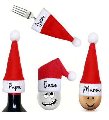 Mini kerstmutsje met bedrukking