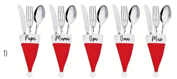 Mini kerstmutsje opties mbt bedrukken   bestekhouder