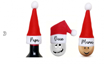 Mini kerstmutsje opties mbt bedrukken   eierwarmer flessendop