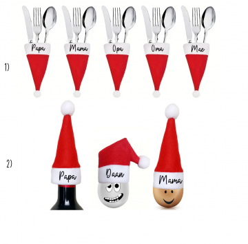 Mini kerstmutsje opties mbt bedrukken