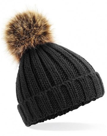 Muts black pom pom met naam 0