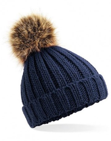 Muts navy pom pom met naam 1