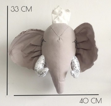 Muurhanger dierenkop glitter olifant 2