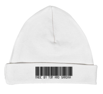 New born mutsje wit met barcode made byccexpress