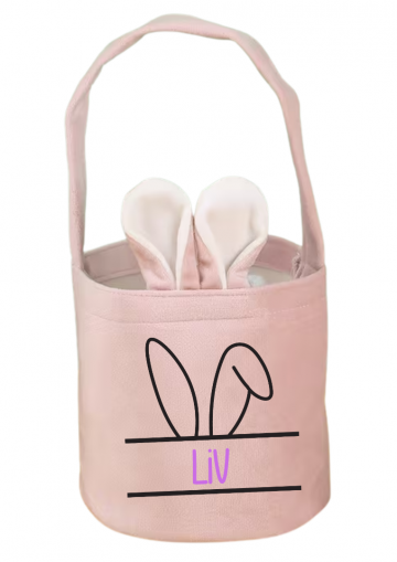 Paasmandje rozewit met oortjes en naam 1