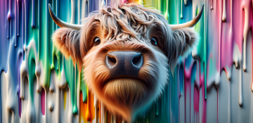 Peek a boo highland cow