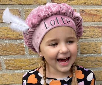 Pietenmuts basic met naam roze