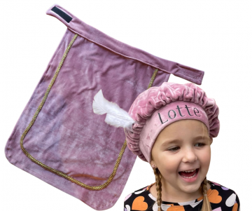 Pietenmuts en cape oud roze