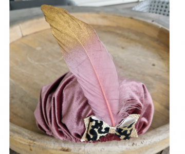 Pietenmuts luxe met strik oud roze