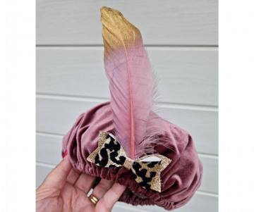 Pietenmuts luxe met strik oud roze