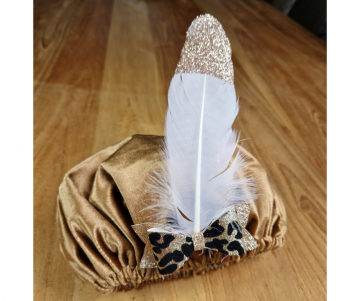 Pietenmuts luxe metstrik camel