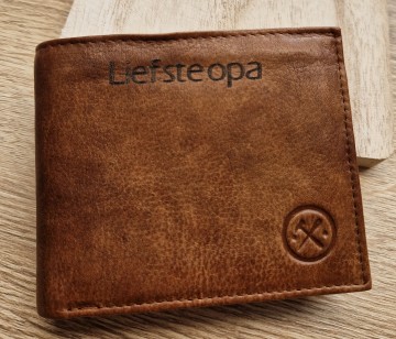 Portemonnee met lasergravure