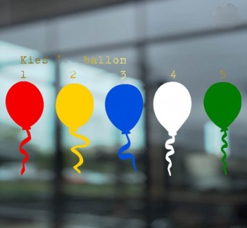 Raamsticker ballonnen herbruikbaar rsw