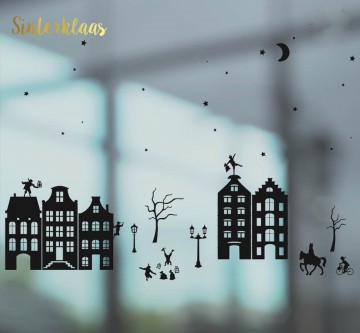 Raamsticker feestdagen set 4 in 1 sinterklaas