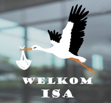 Raamsticker ooievaar geboorte ooievaar wit 0