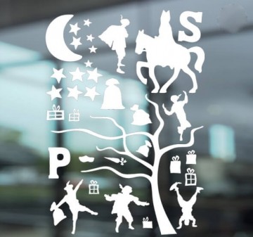Raamsticker sinterklaas uitbreiding set lager wit