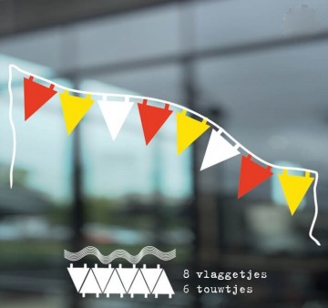 Raamsticker vlaggetjes carnaval feest verjaardag wrg