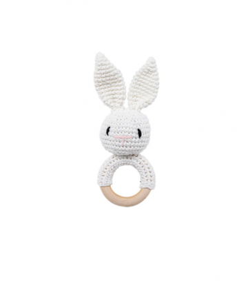 Rammelaar met bijtring wit konijn